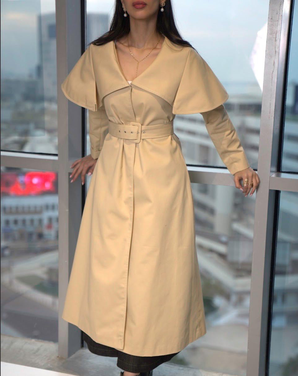 beige trench coat